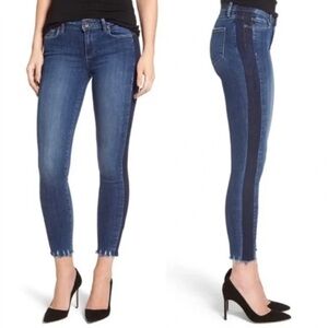 PAIGE Verdugo Ankle Two-Tone Side Stripe Skinny Jeans - 28